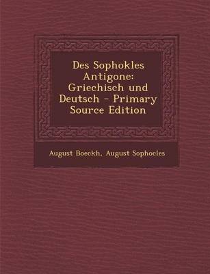 Book cover for Des Sophokles Antigone