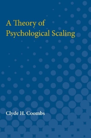 Cover of A Theory of Psychological Scaling