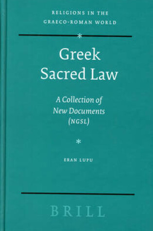 Cover of Greek Sacred Law