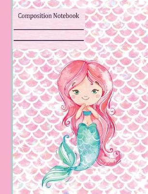Book cover for Mermaid Teal Composition Notebook - Wide Ruled
