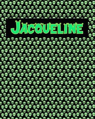 Book cover for 120 Page Handwriting Practice Book with Green Alien Cover Jacqueline