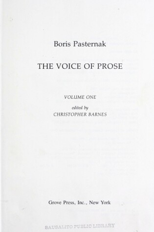 Cover of The Voice of Prose