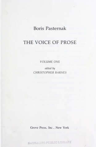 Book cover for The Voice of Prose