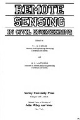 Cover of Remote Sensing in Civil Engineering