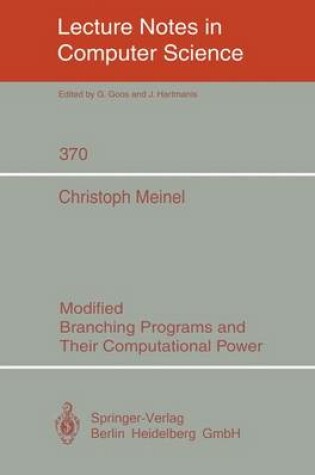 Cover of Modified Branching Programs and Their Computational Power