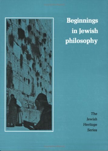 Book cover for Beginnings in Jewish Philosophy