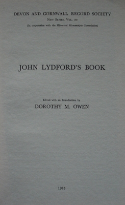 Cover of John Lydford's Book