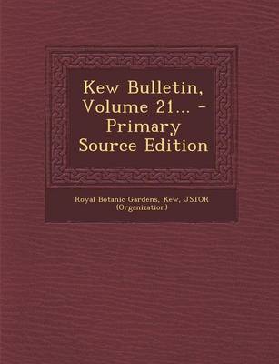 Book cover for Kew Bulletin, Volume 21... - Primary Source Edition