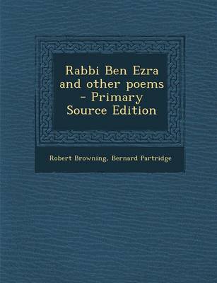 Book cover for Rabbi Ben Ezra and Other Poems