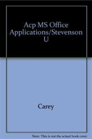 Cover of Acp MS Office Applications/Stevenson U