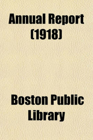 Cover of Annual Report (1918)