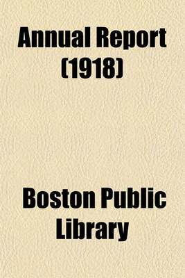 Book cover for Annual Report (1918)