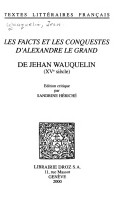 Cover of Les Faicts Et Les Conquestes D'Alexandre Le Grand