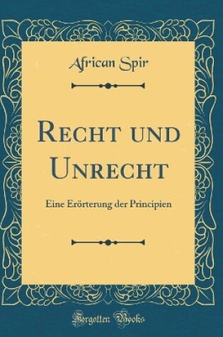 Cover of Recht Und Unrecht