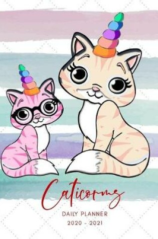 Cover of 2020 2021 15 Months Caticorns Unicorns Daily Planner