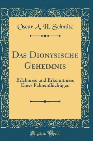 Cover of Das Dionysische Geheimnis