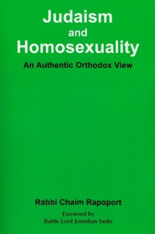 Cover of Judaism and Homosexuality