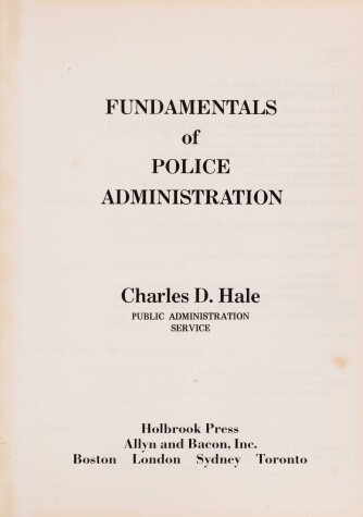 Book cover for Fundamentals of Police Administration