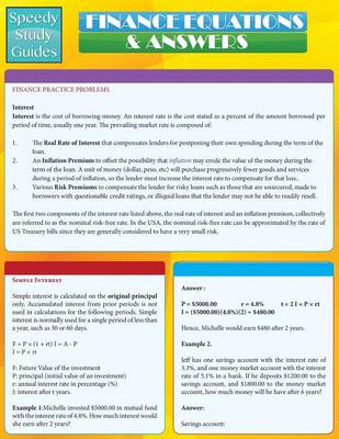 Book cover for Finance Equations & Answers (Speedy Study Guides