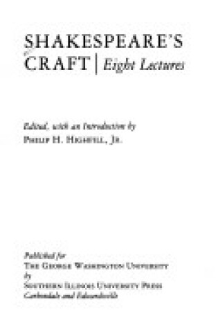 Cover of Shakespeare's Craft