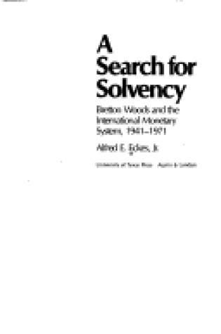 Cover of A Search for Solvency