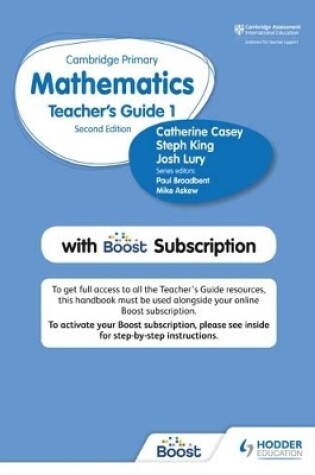 Cover of Hodder Cambridge Primary Mathematics Teacher's Guide Stage 1 with Boost Subscription