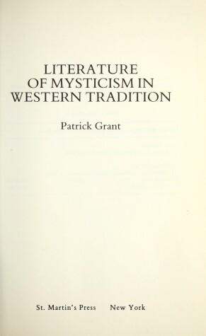 Book cover for Literature of Mysticism in Western Tradition