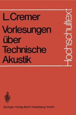 Cover of Vorlesungen Uber Technische Akustik