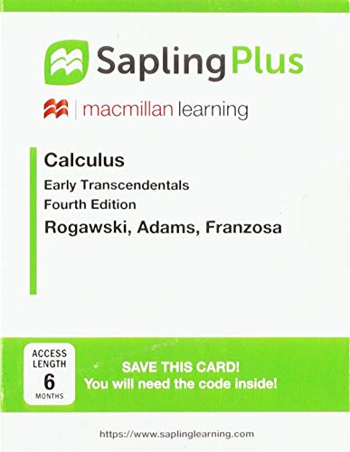 Book cover for Saplingplus for Calculus Early Transcendentals (Single Term Access)