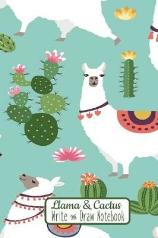 Cover of Llama & Cactus Write and Draw Notebook