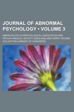 Cover of Journal of Abnormal Psychology (Volume 3)