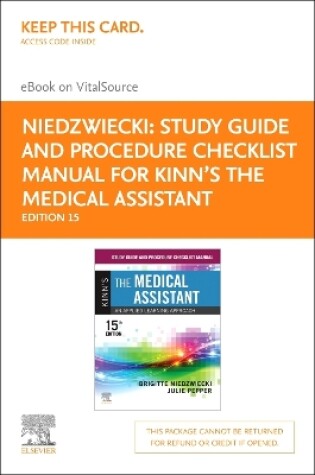 Cover of Study Guide and Procedure Checklist Manual for Kinn's the Medical Assistant - Elsevier E-Book on Vitalsource (Retail Access Card)