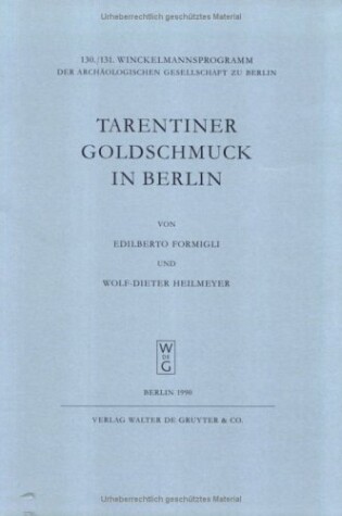 Cover of Tarentiner Goldschmuck in Berlin