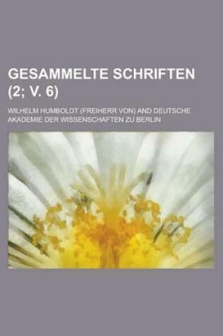 Cover of Gesammelte Schriften (2; V. 6)