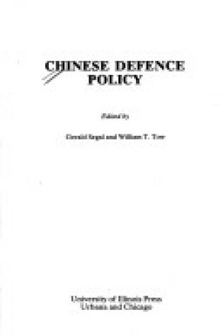 Cover of Chinese Defense Policy