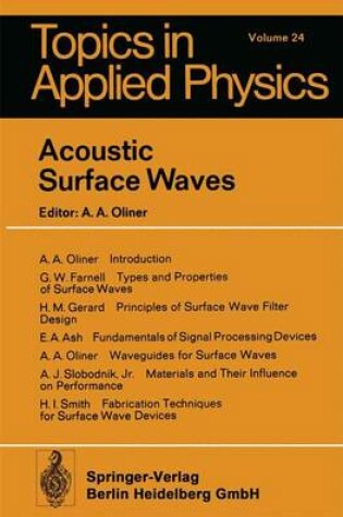 Cover of Acoustic Surface Waves