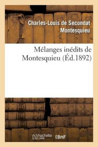 Cover of Melanges Inedits de Montesquieu