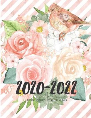 Book cover for 2020-2022 Three 3 Year Planner Bird Rest On Flower Monthly Calendar Gratitude Agenda Schedule Organizer