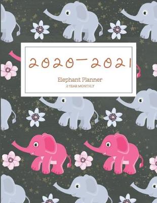 Book cover for 2020-2021 2 Year Planner Monthly Calendar Elephant Goals Agenda Schedule Organizer