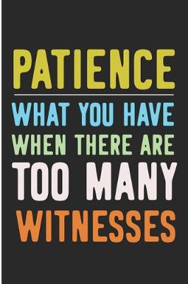 Book cover for Patience What You Have When There Are Too Many Witnesses