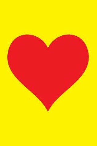 Cover of Blank Notebook - 100 Pages - Red Heart on Yellow