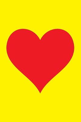 Book cover for Blank Notebook - 100 Pages - Red Heart on Yellow