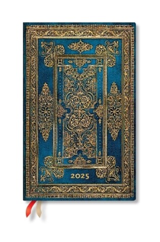 Cover of Blue Luxe (Luxe Design) Maxi 12-month Vertical Hardback Dayplanner 2025 (Elastic Band Closure)