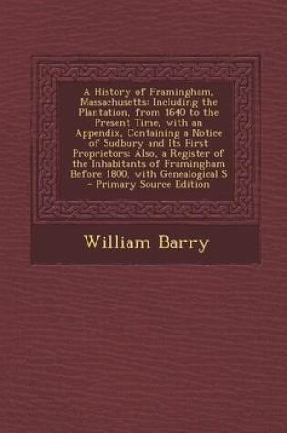 Cover of A History of Framingham, Massachusetts