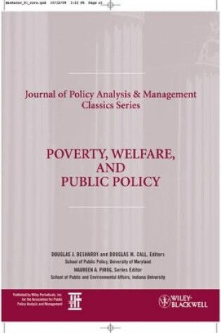 Cover of Poverty, Welfare, and Public Policy
