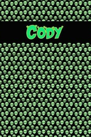 Cover of 120 Page Handwriting Practice Book with Green Alien Cover Cody