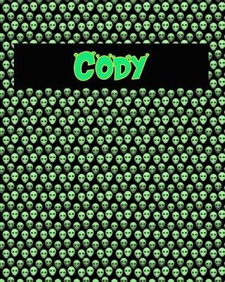 Book cover for 120 Page Handwriting Practice Book with Green Alien Cover Cody