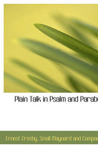 Cover of Plain Talk in Psalm and Parabel