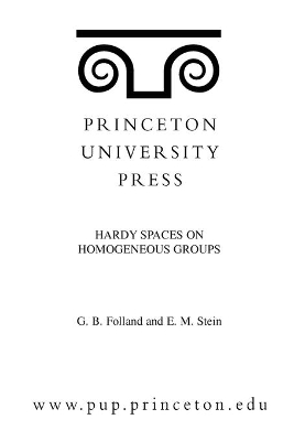 Book cover for Hardy Spaces on Homogeneous Groups. (MN-28), Volume 28