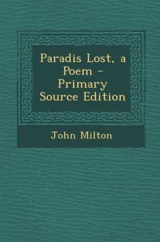 Cover of Paradis Lost, a Poem